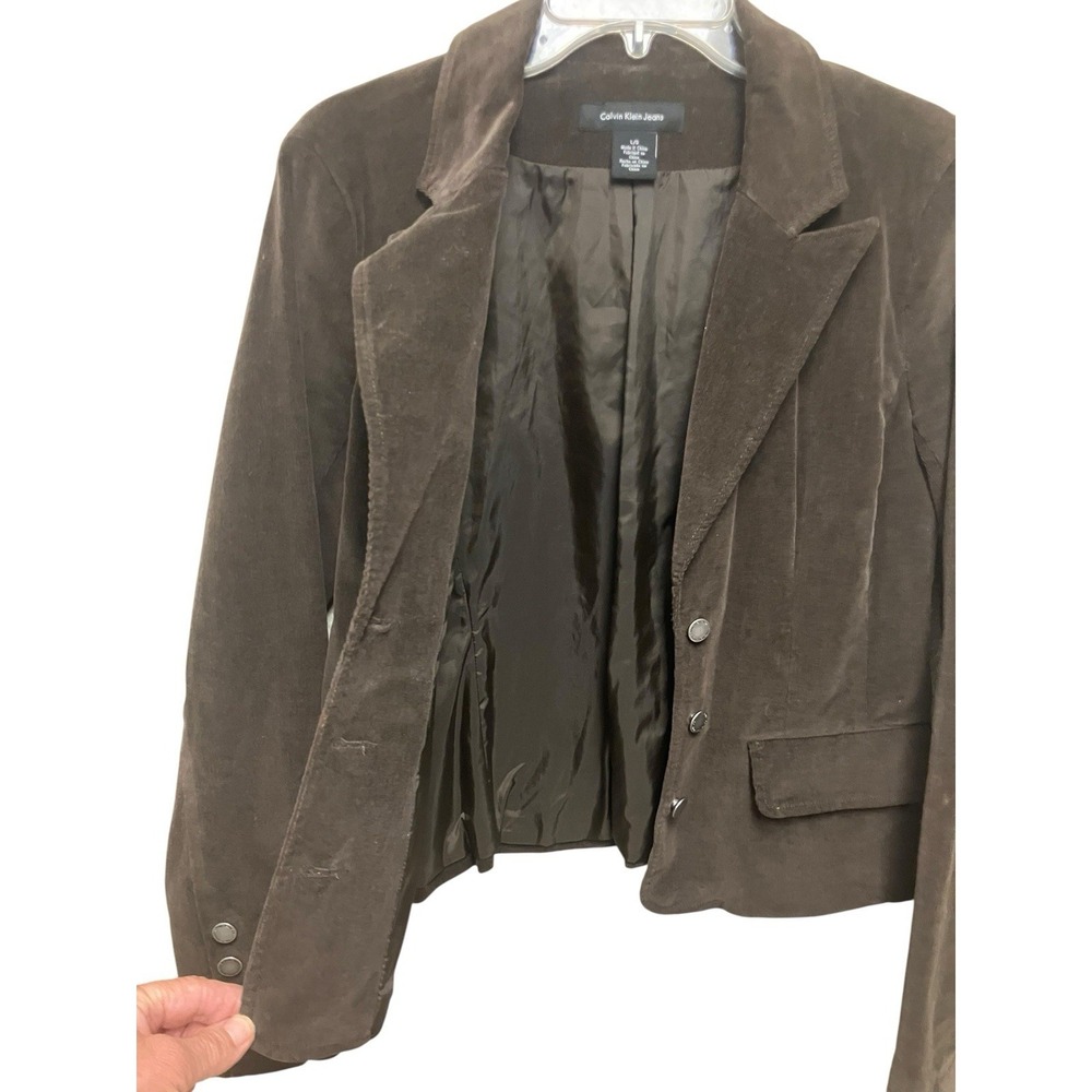 CALVIN KLEIN JEANS Blazer Brown Cotton Corduroy Western Equestrian Preppy Large - Picture 5 of 10